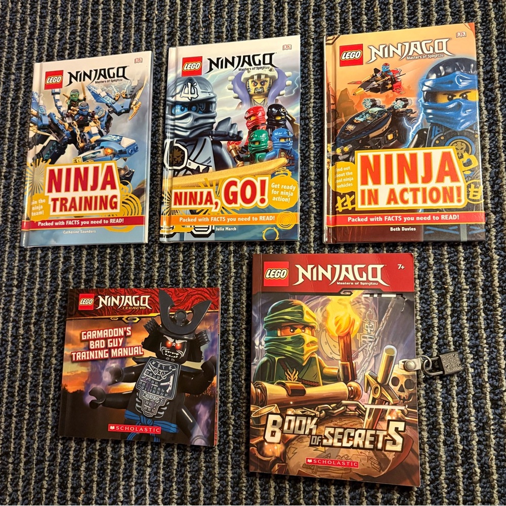 Lot of 5 LEGO NINJAGO kids paperback And Hardcover Scholastic books